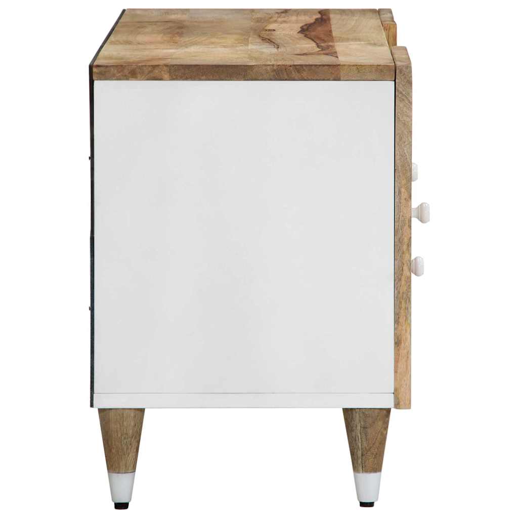 TV Cabinet Natural Mango with White Paint