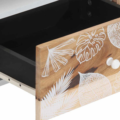 TV Cabinet Natural Mango with White Paint