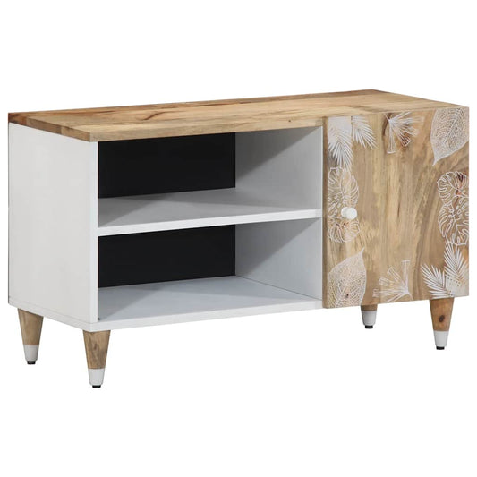 TV Cabinet Natural Mango with White Paint