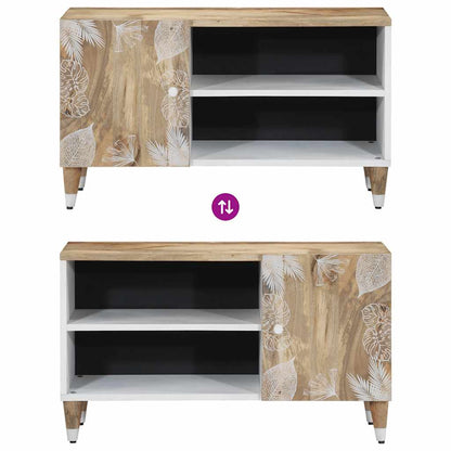 TV Cabinet Natural Mango with White Paint