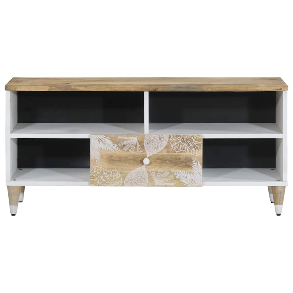 TV Cabinet Mango natural with white paint Solid mango wood