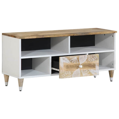 TV Cabinet Mango natural with white paint Solid mango wood