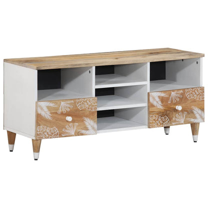 TV Cabinet Natural Mango Wood with White