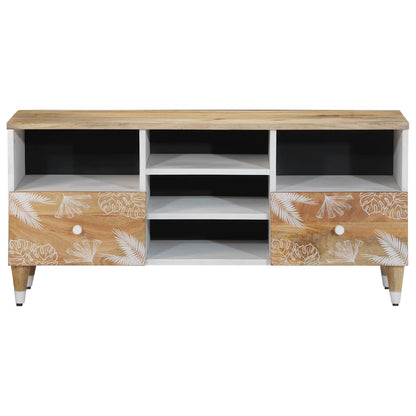 TV Cabinet Natural Mango Wood with White