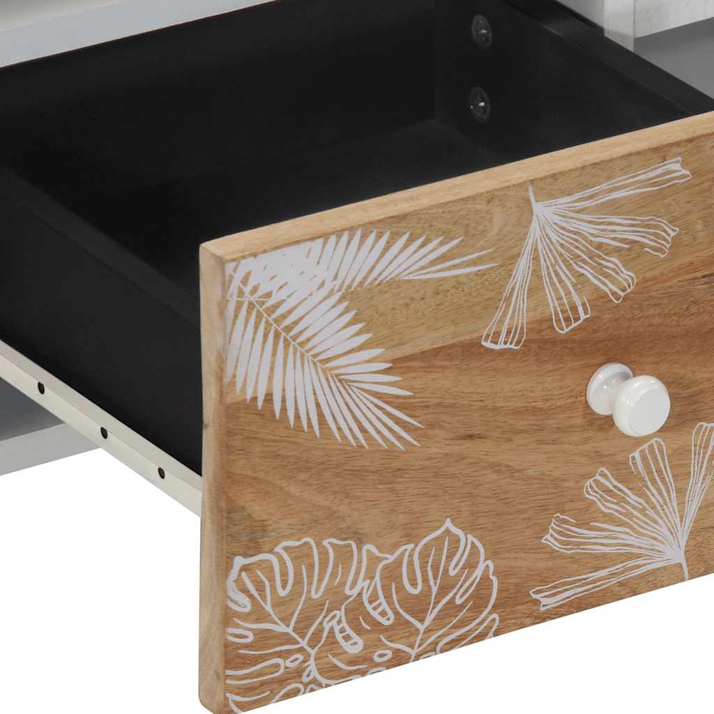 TV Cabinet Natural Mango Wood with White