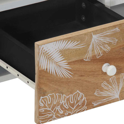 TV Cabinet Natural Mango Wood with White
