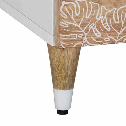TV Cabinet Natural Mango Wood with White
