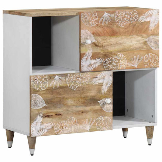 Sideboard Natural Mango with White Paint Solid Mango Wood Medium