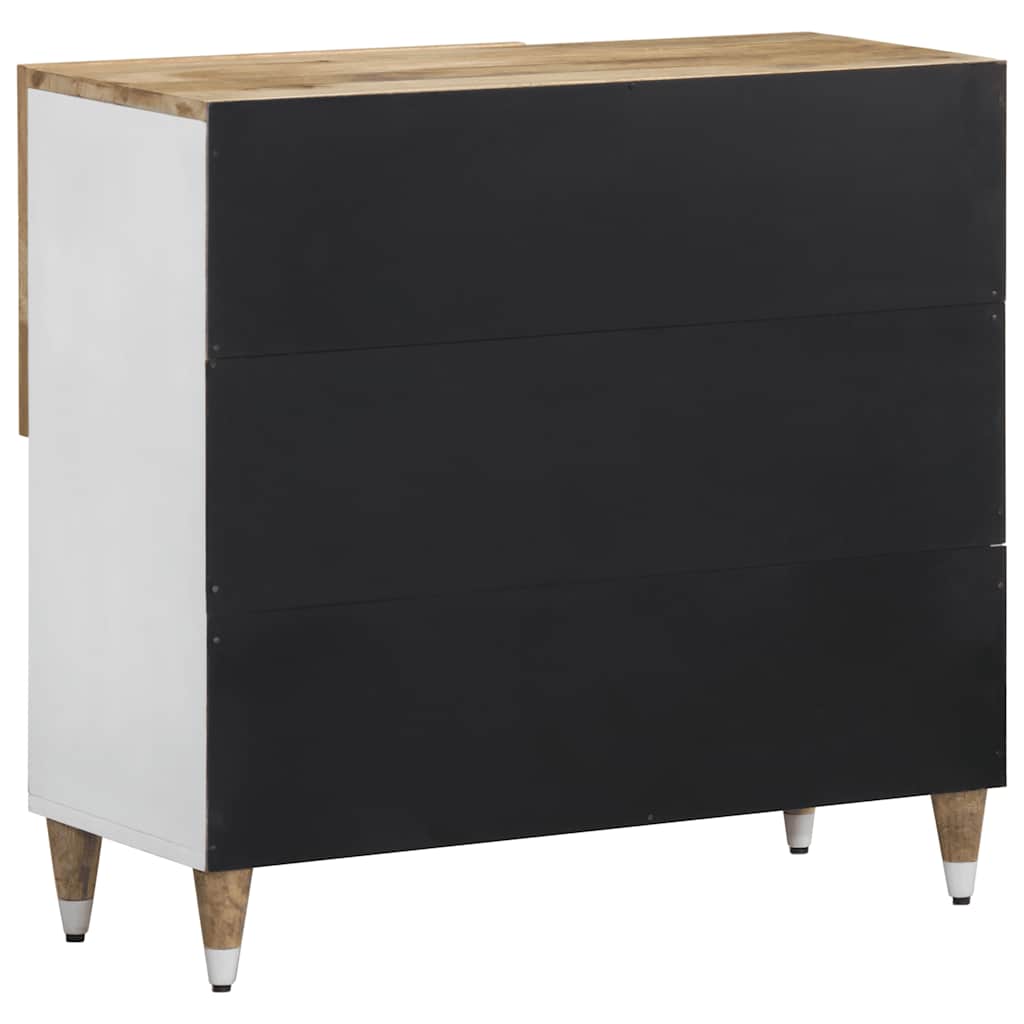 Sideboard Natural Mango with White Paint Solid Mango Wood Medium