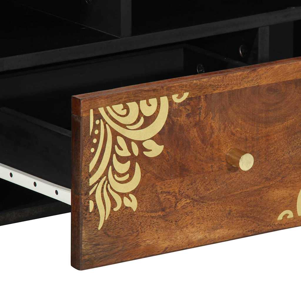 TV Cabinet with Shelf Brown 100 x 33.5 x 46 cm Solid Mango wood