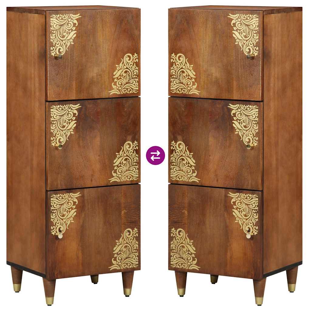 Highboard Brown 15.75 x 12.99 x 43.31 in Solid Mango Wood