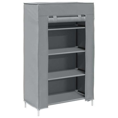Shoe Cabinet Grey Non-woven fabric, powder-coated steel, plastic