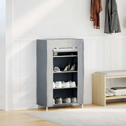 Shoe Cabinet Grey Non-woven fabric, powder-coated steel, plastic