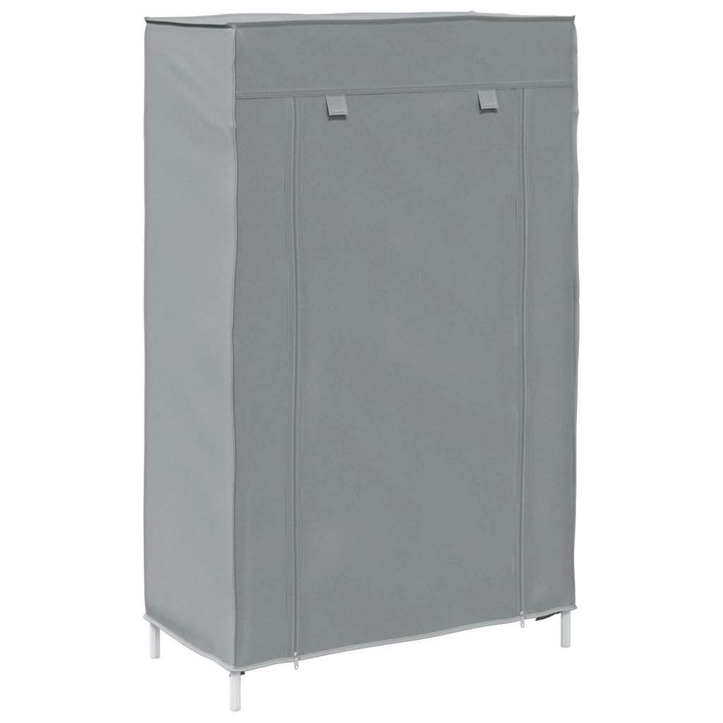 Shoe Cabinet Grey Non-woven fabric, powder-coated steel, plastic