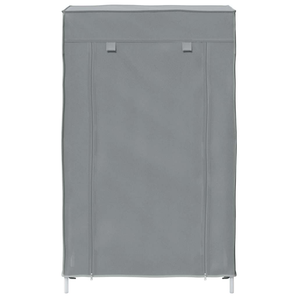 Shoe Cabinet Grey Non-woven fabric, powder-coated steel, plastic