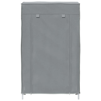 Shoe Cabinet Grey Non-woven fabric, powder-coated steel, plastic