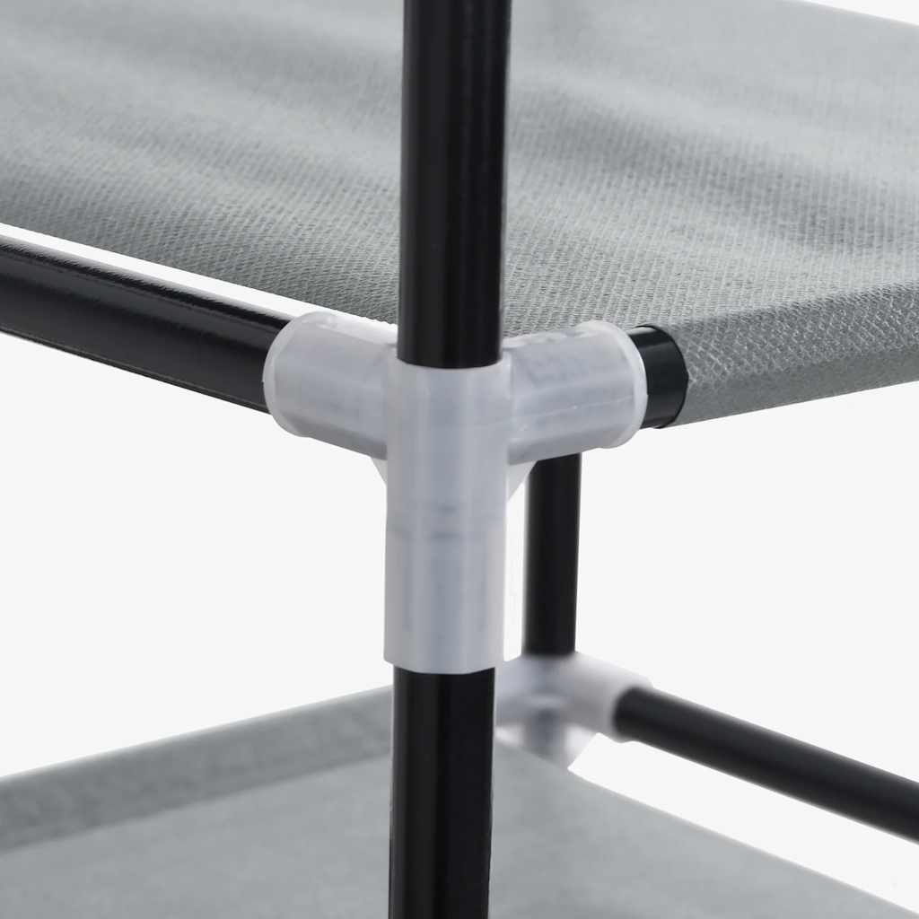 Shoe Cabinet Grey Non-woven fabric, powder-coated steel, plastic