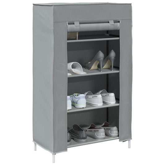 Shoe Cabinet Grey Non-woven fabric, powder-coated steel, plastic