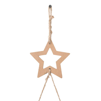  Hanging Christmas Tree with Top Star 29.1x59.1" Natural Branch