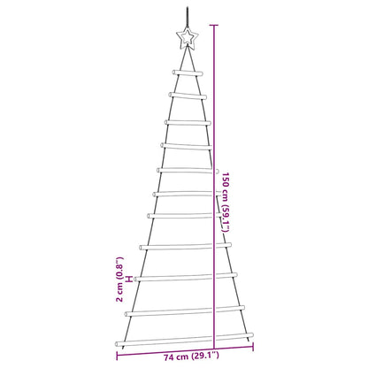  Hanging Christmas Tree with Top Star 29.1x59.1" Natural Branch