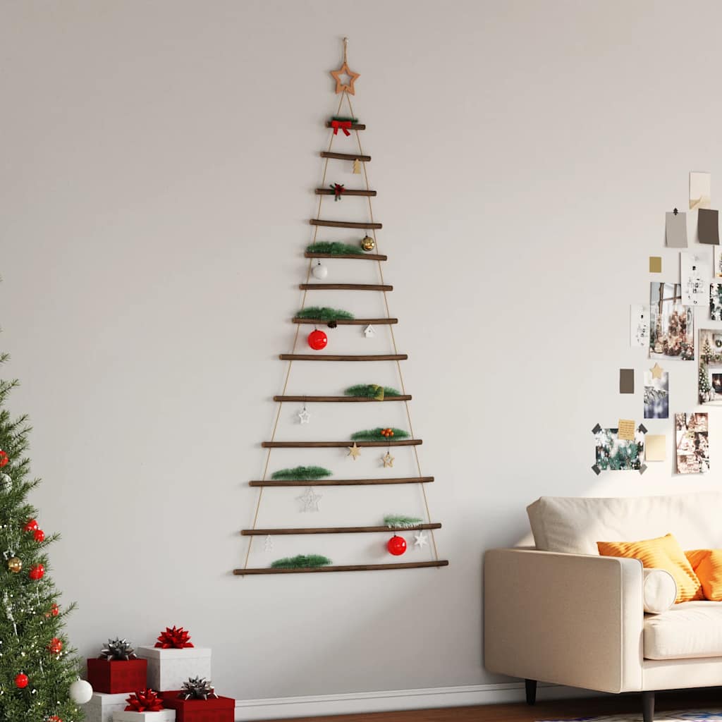  Hanging Christmas Tree with Top Star 33.9x70.9" Natural Branch