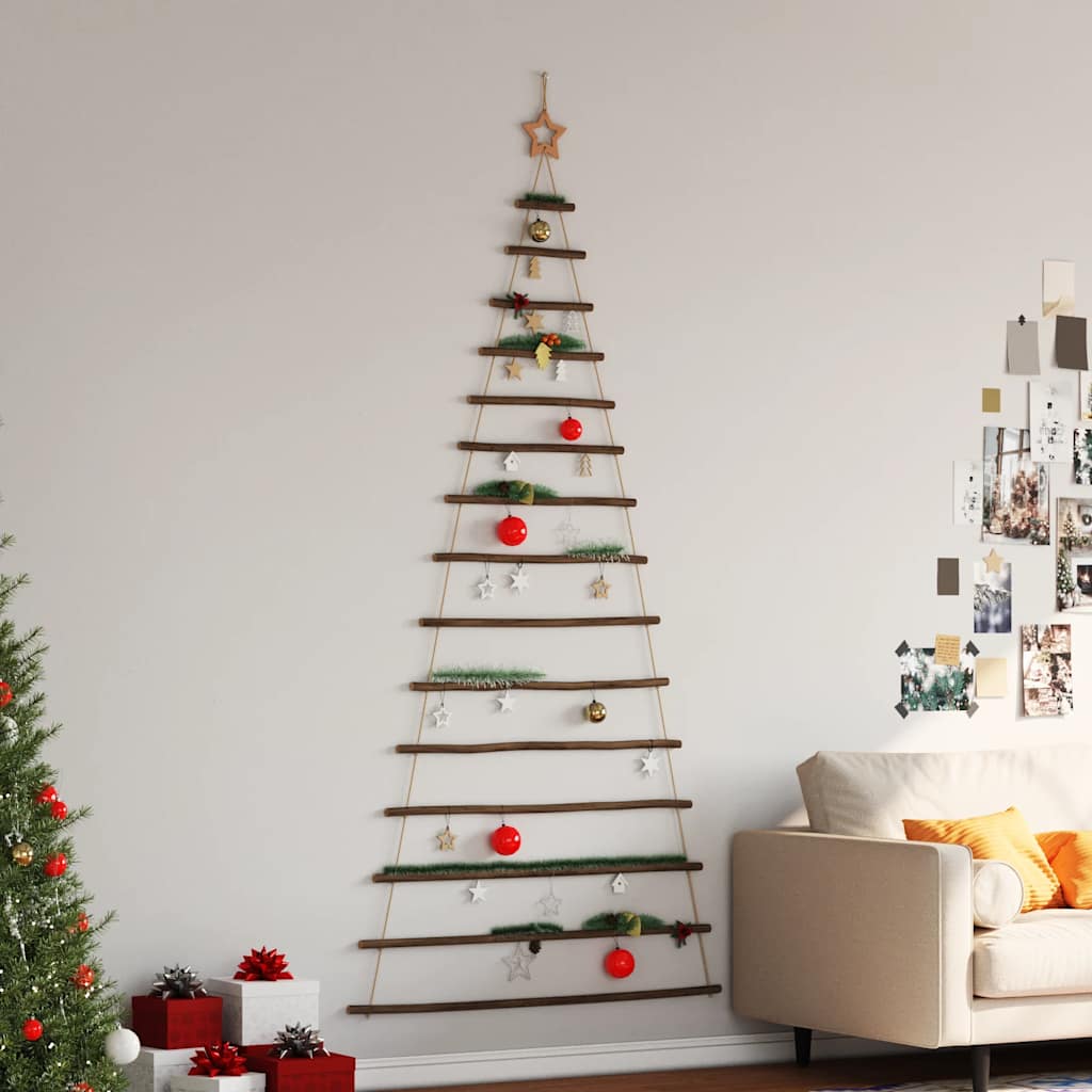  Hanging Christmas Tree with Top Star 39.4x82.7" Natural Branch