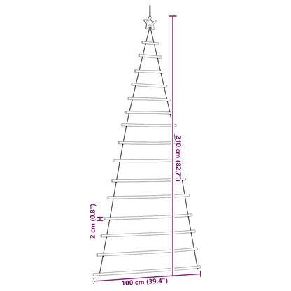  Hanging Christmas Tree with Top Star 39.4x82.7" Natural Branch
