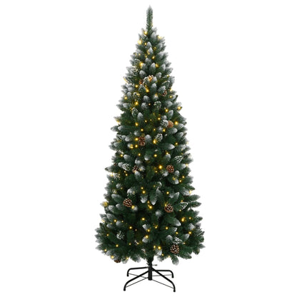 Artificial Christmas Tree Green and White PVC and steel 5 ft
