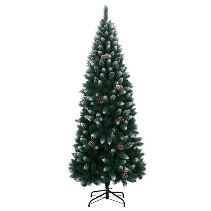 Artificial Christmas Tree Green and White PVC and steel 5 ft