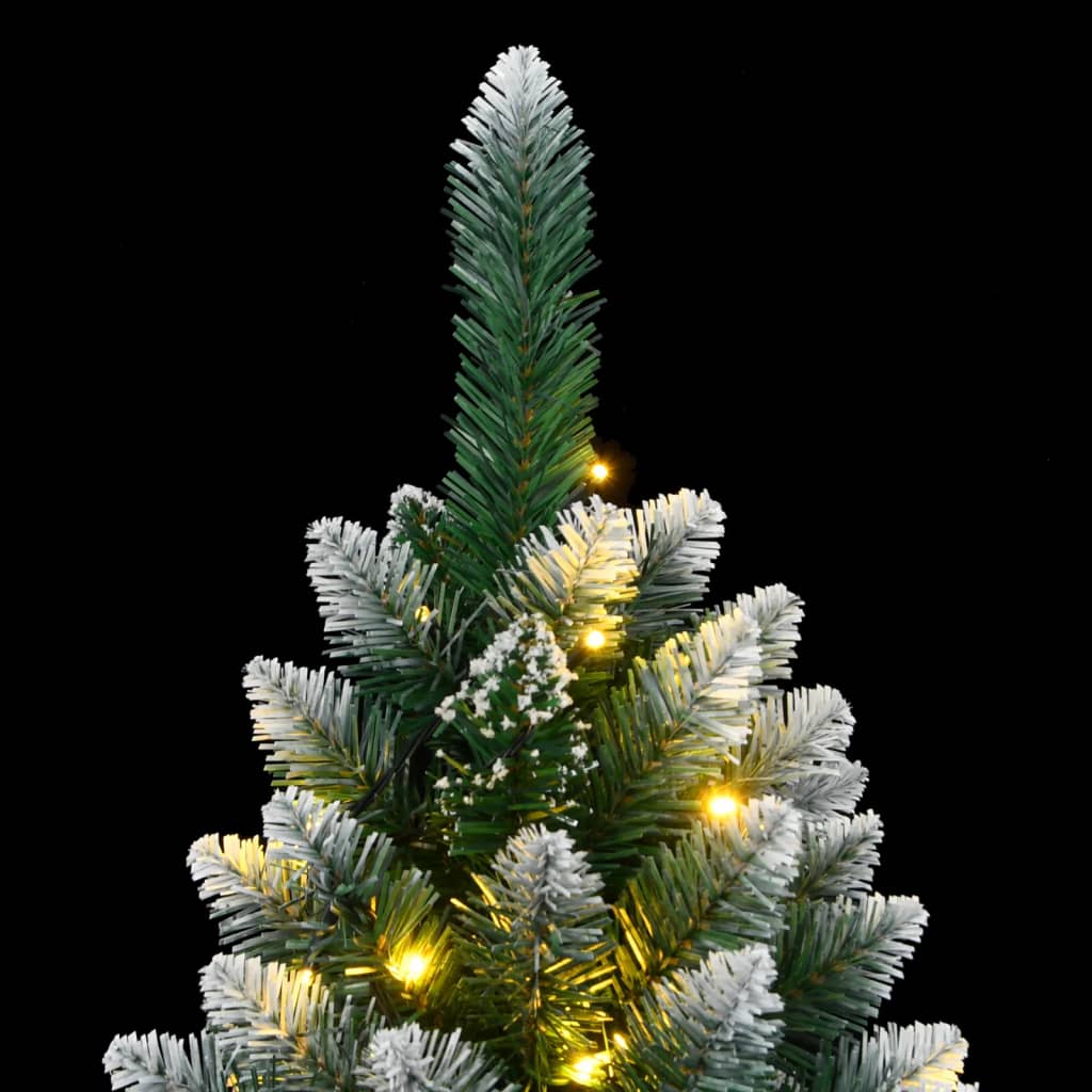 Artificial Christmas Tree Green and White PVC and steel 5 ft