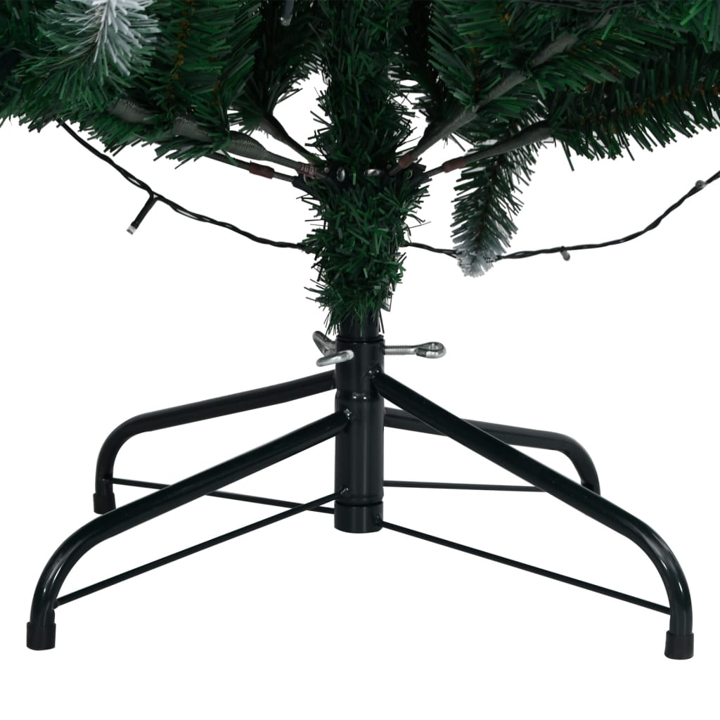 Artificial Christmas Tree Green and White PVC and steel 5 ft
