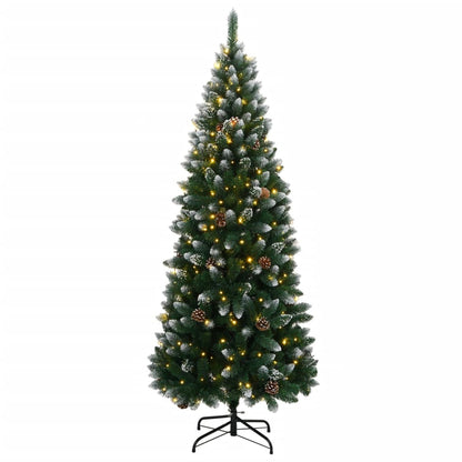 Artificial Christmas Tree Green and white PVC and steel 94.5 in