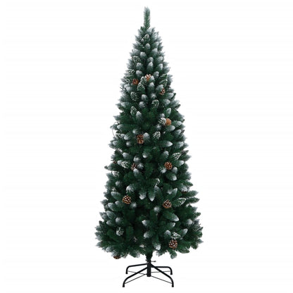 Artificial Christmas Tree Green and white PVC and steel 94.5 in