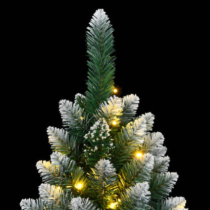 Artificial Christmas Tree Green and white PVC and steel 94.5 in