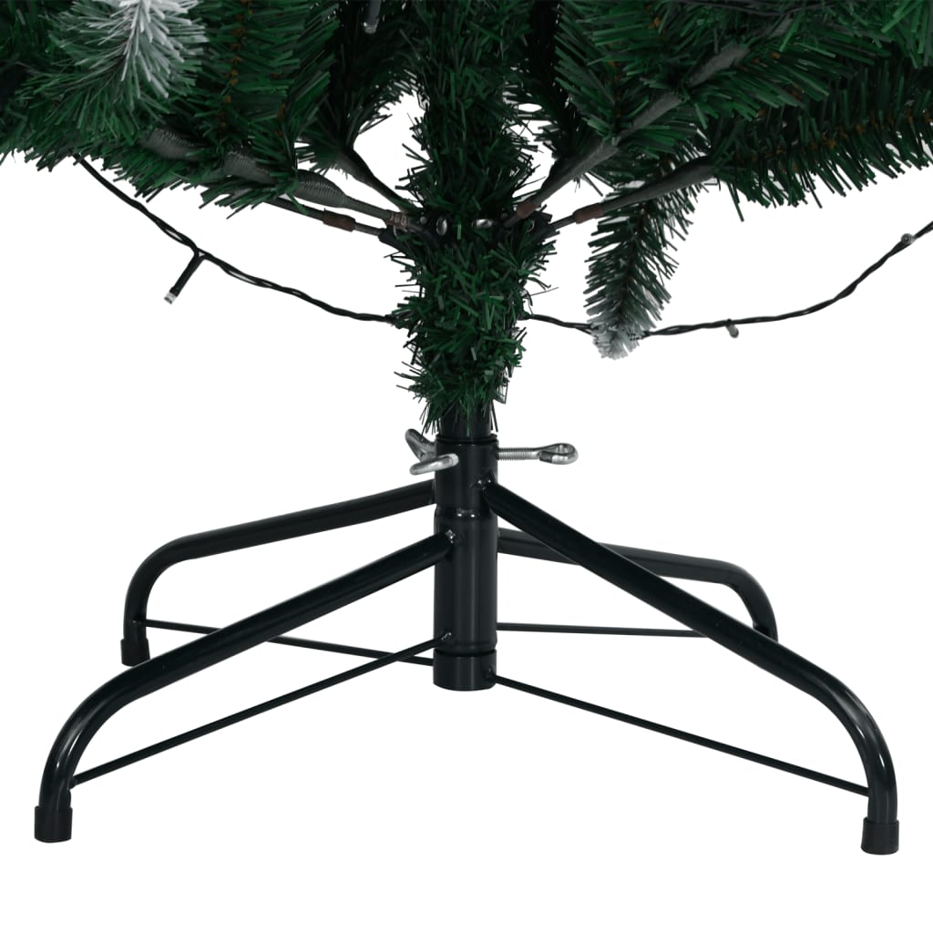 Artificial Christmas Tree Green and white PVC and steel 94.5 in