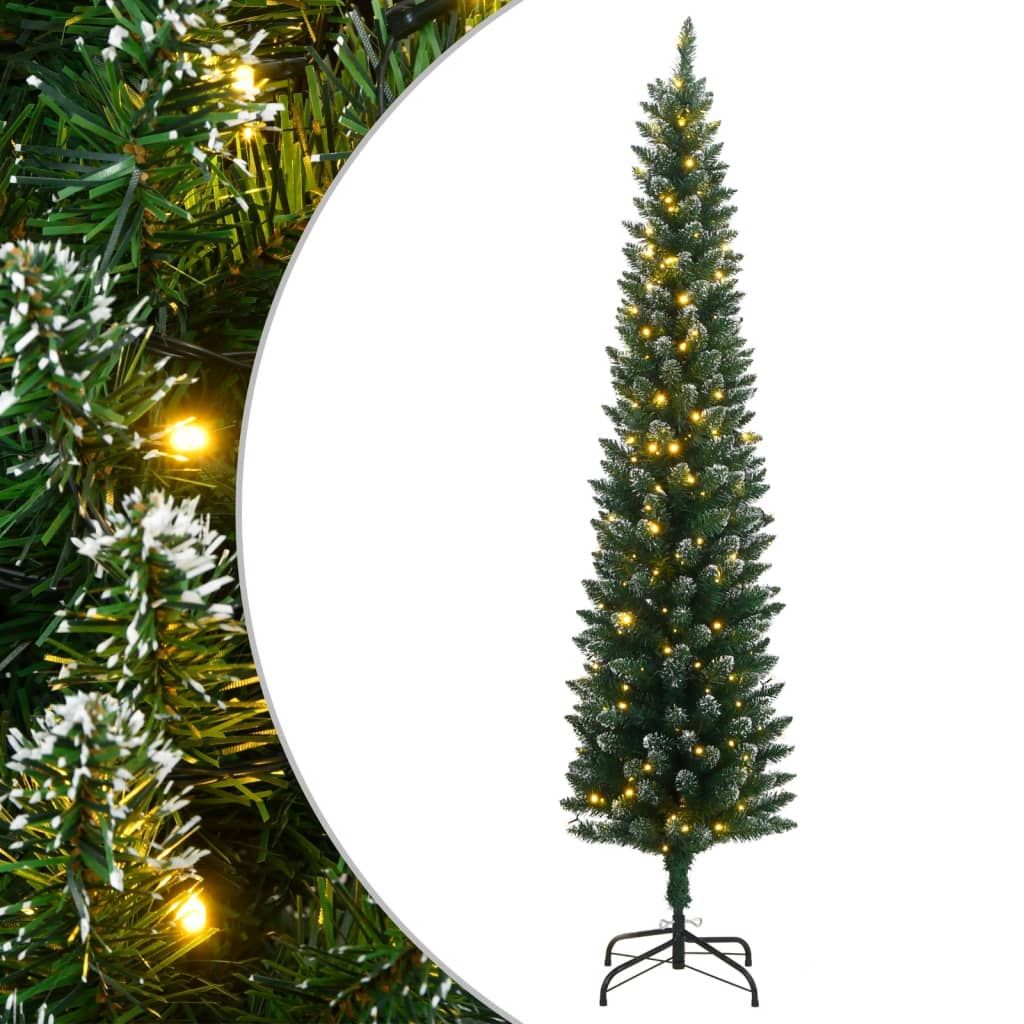 Artificial Slim Christmas Tree 300 LEDs 70.9"