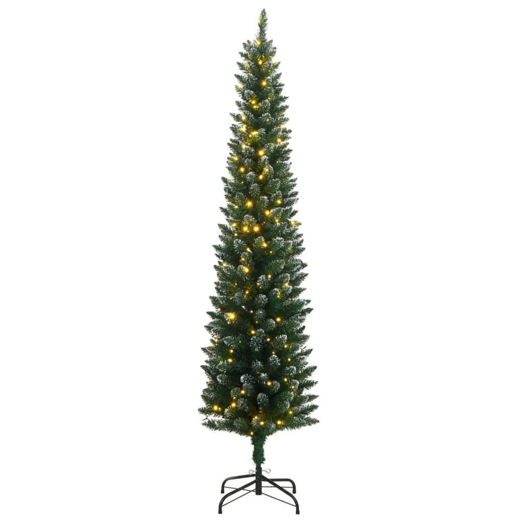 Artificial Slim Christmas Tree 300 LEDs 82.7"