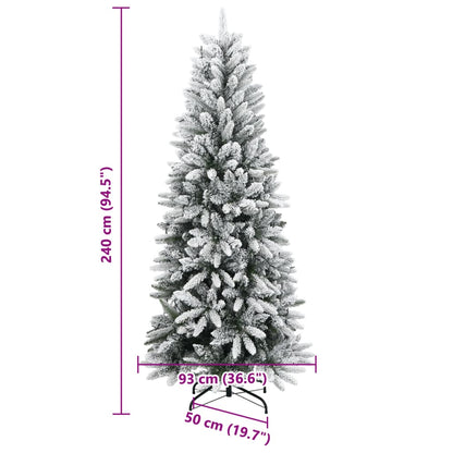 Artificial Christmas Tree Green and white PVC, PE, Steel 94.5 in