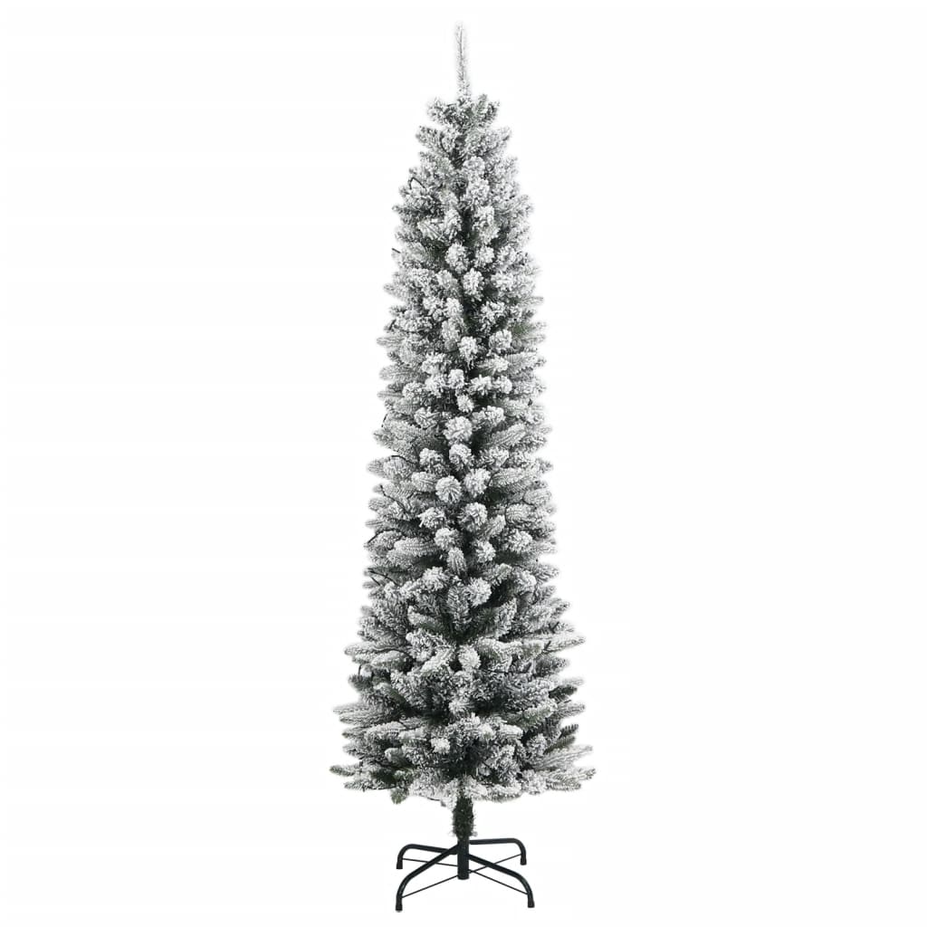 Christmas Tree Green and white PVC, PE, Steel 47.2 in Modern