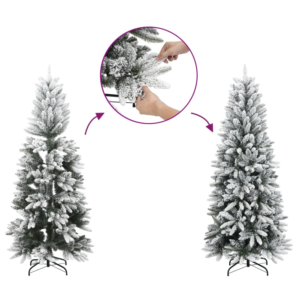 Christmas Tree Green and white PVC, PE, Steel 47.2 in Modern
