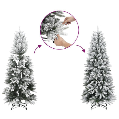 Christmas Tree Green and white PVC, PE, Steel 47.2 in Modern