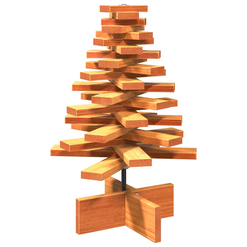 Wooden Christmas Tree Wax brown Solid pinewood Small Rotatable
