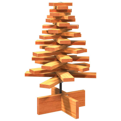 Wooden Christmas Tree Wax brown Solid pinewood Small Rotatable
