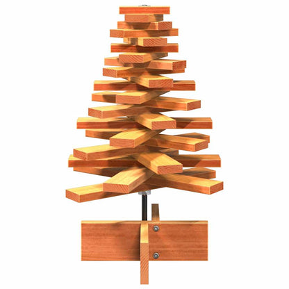 Wooden Christmas Tree Wax brown Solid pinewood Small Rotatable