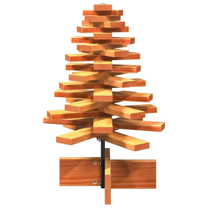 Wooden Christmas Tree Wax brown Solid pinewood Small Rotatable