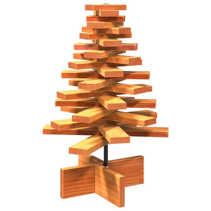 Wooden Christmas Tree Wax brown Solid pinewood Small Rotatable