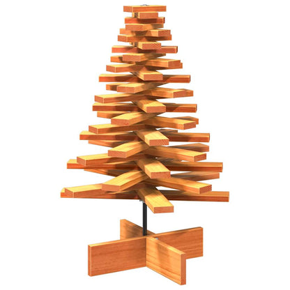 Wooden Christmas Tree Wax brown Solid pinewood 31.5 in Rotatable