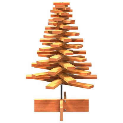 Wooden Christmas Tree Wax brown Solid pinewood 31.5 in Rotatable