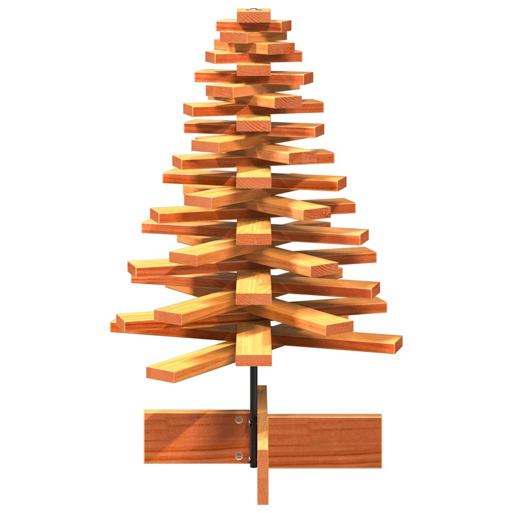 Wooden Christmas Tree Wax brown Solid pinewood 31.5 in Rotatable