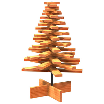 Wooden Christmas Tree Wax brown Solid pinewood 31.5 in Rotatable